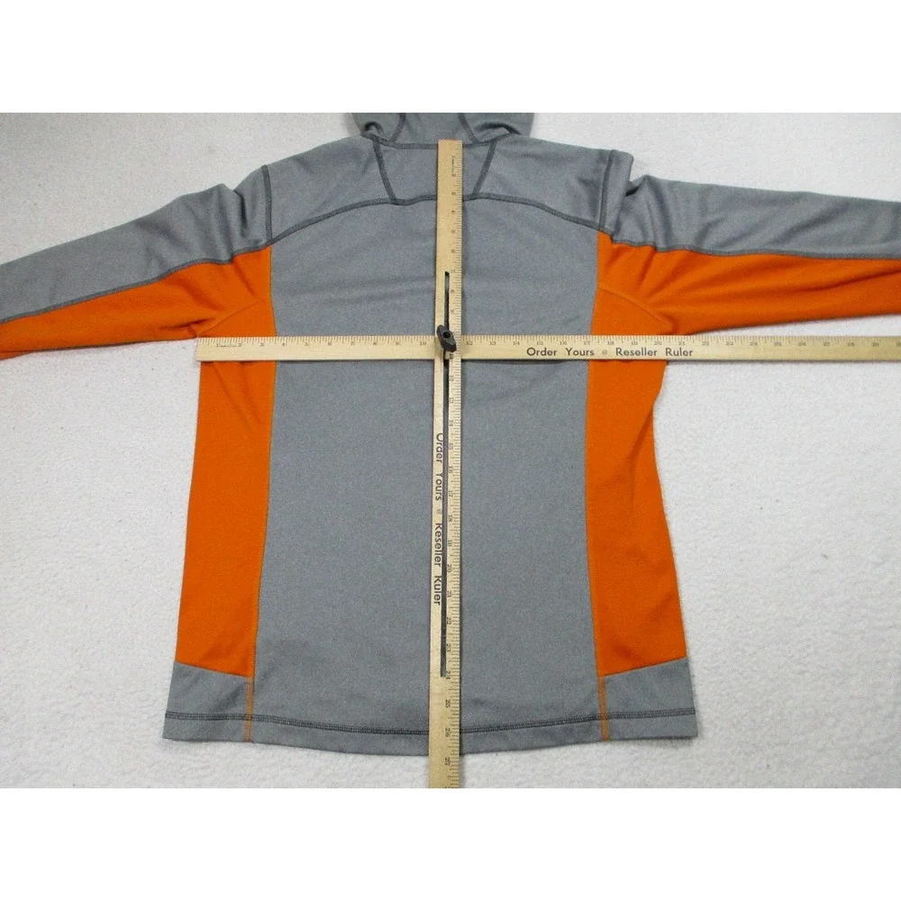 The North Face Jacket Mens‎ Medium Gray Orange Hooded Softshell Full Zip Hiking